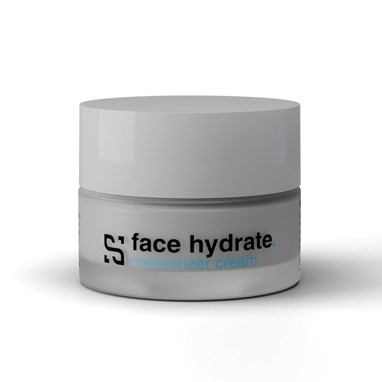 Barattolo frontale di Face Hydrate Moisturizer Cream Sensitiva con Cannabidiolo, acido ialuronico e olio di rosa mosqueta, 50ml